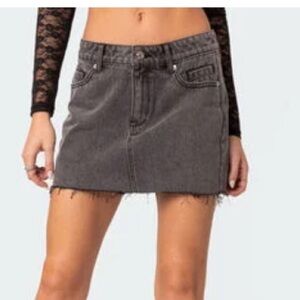 Edikted Gray Mini Skirt Casual Night Out